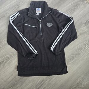 Vintage 90s Adidas Womans XS,  3 Stripe Fleece Half‎ Zip Sweater  Black